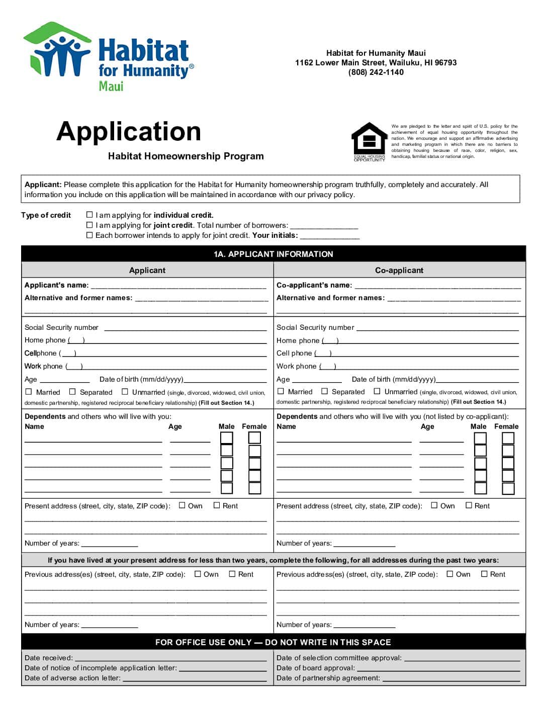 Homeownership Application - Rev. 2026